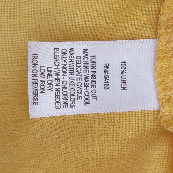 Kensie racerback sleeveless yellow LINEN tank top button front size S - Picture 4 of 6